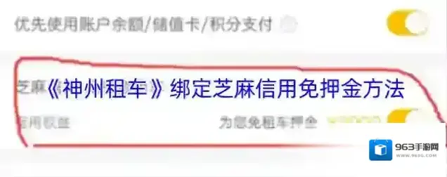 神州租车芝麻信用