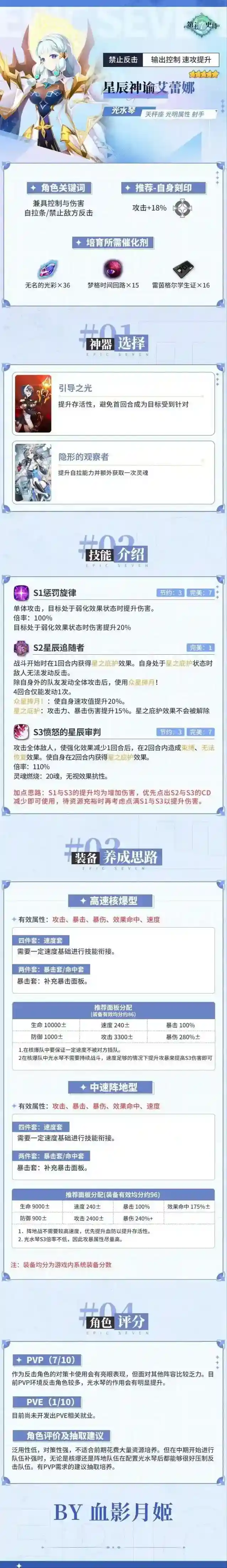 第七史诗旅者的探查 | 5星光明属性射手“星辰神谕艾蕾娜”解析