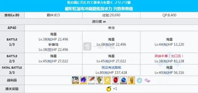 命运冠位指定冲刷