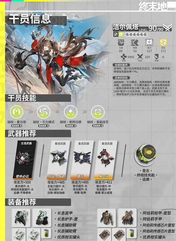 明日方舟终末地洁尔佩塔培养指南-安洁莉娜武器装备及配队推荐