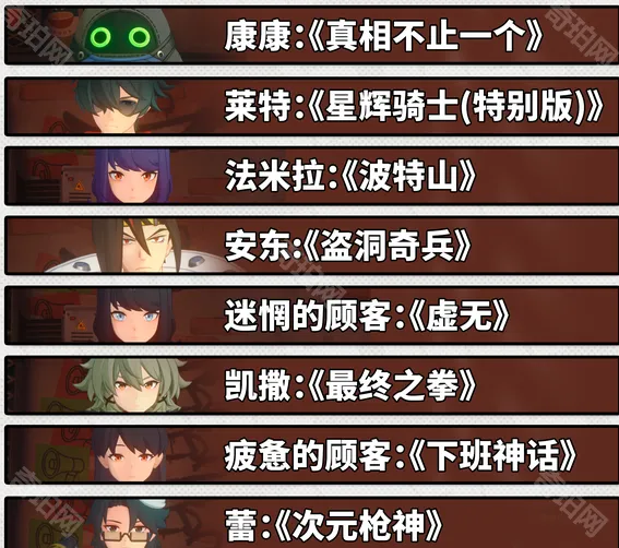 绝区零片单
