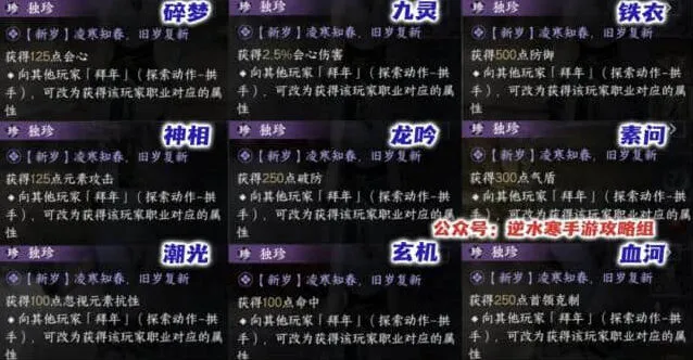 《逆水寒》新岁一枝春与藤纹太刀指南