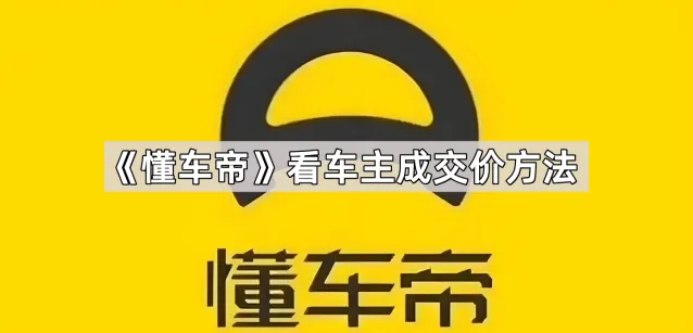 《懂车帝》看车主成交价完整教程
