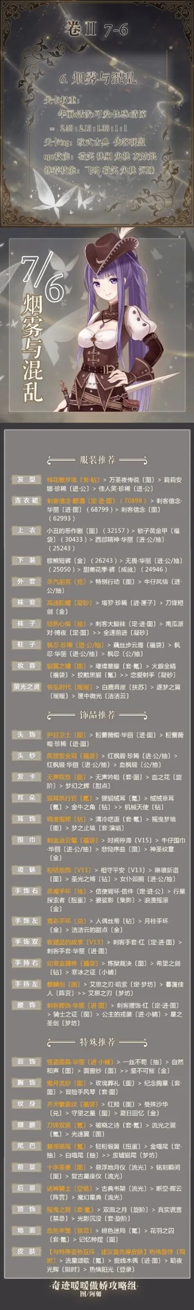 奇迹暖暖第二卷7-6完美S配装