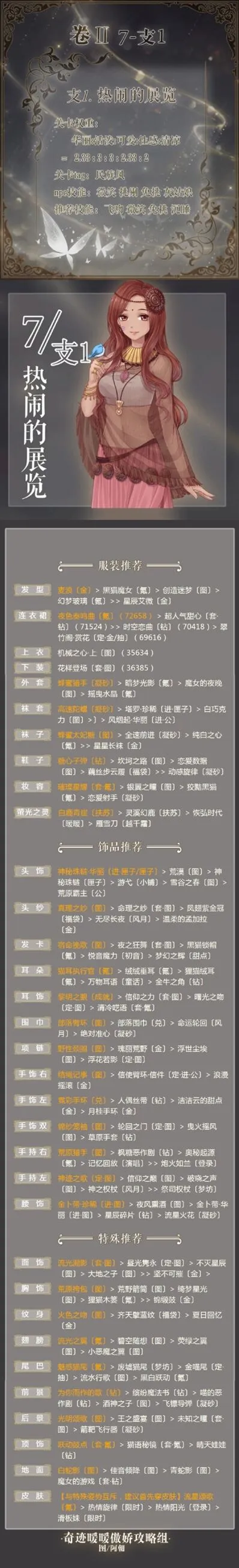 《命运》奇迹暖暖热闹的展览攻略分享