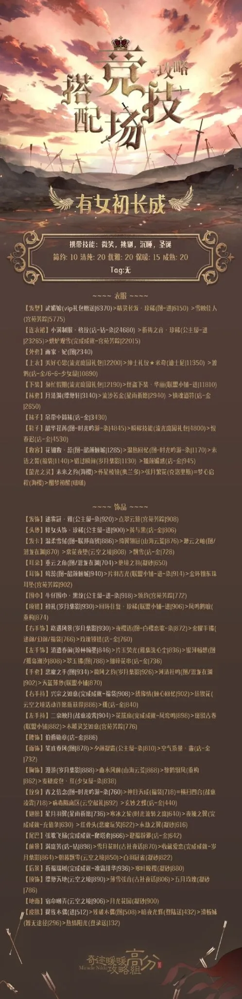 奇迹暖暖顶配