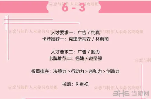 恋与制作人：李泽言拍摄副本6-3教程