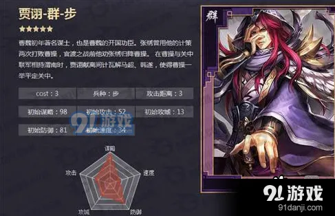 率土之滨群贾诩兵种详细介绍