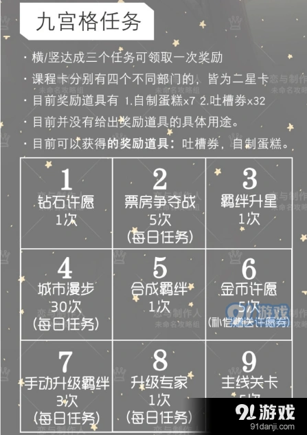 恋与制作人李泽言九宫格怎么玩