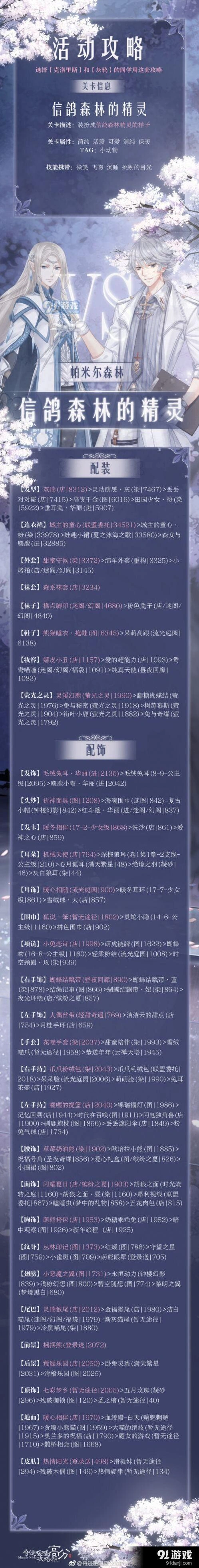 奇迹暖暖信鸽森林的精灵高分穿搭
