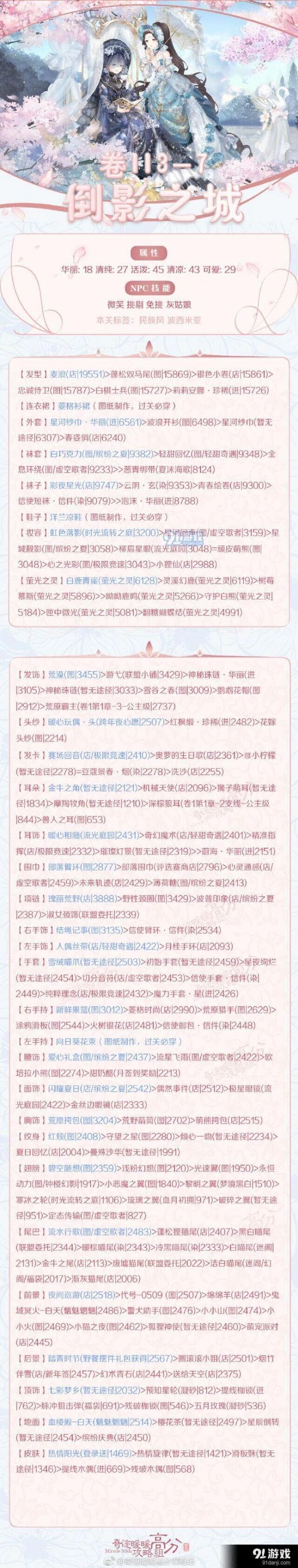 奇迹暖暖卷二3-7公主级 倒影之城搭配思路详解