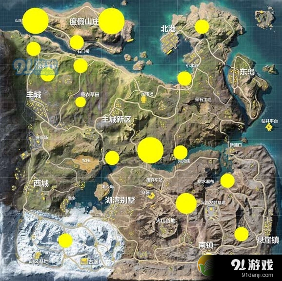 荒野行动中级资源点有哪些 泊村河湾集