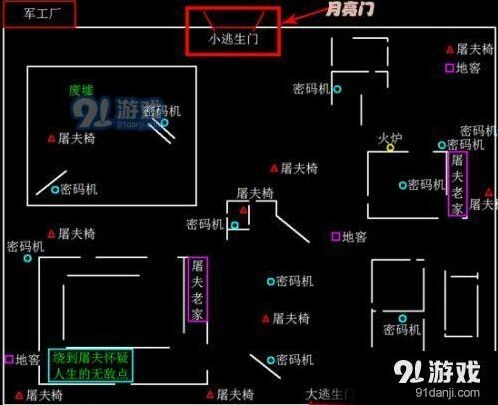 第五人格军工厂逃生门位置全攻略