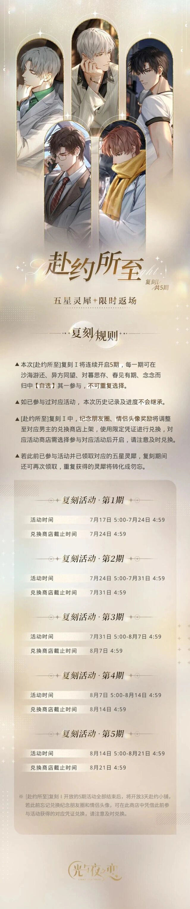 光与夜之恋赴约所至复刻Ⅰ活动流程