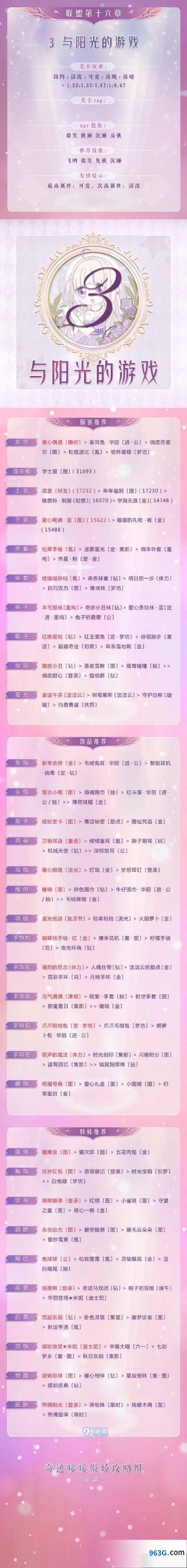 奇迹暖暖16-3关卡搭配攻略分享