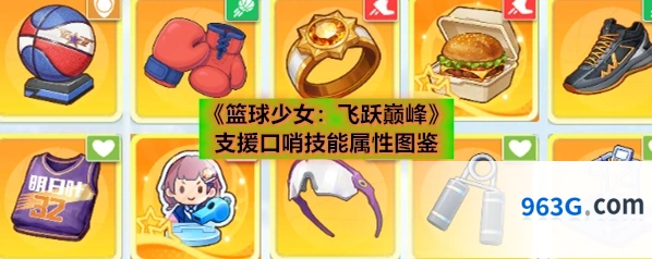 《篮球少女：飞跃巅峰》支援口哨技能属性图鉴