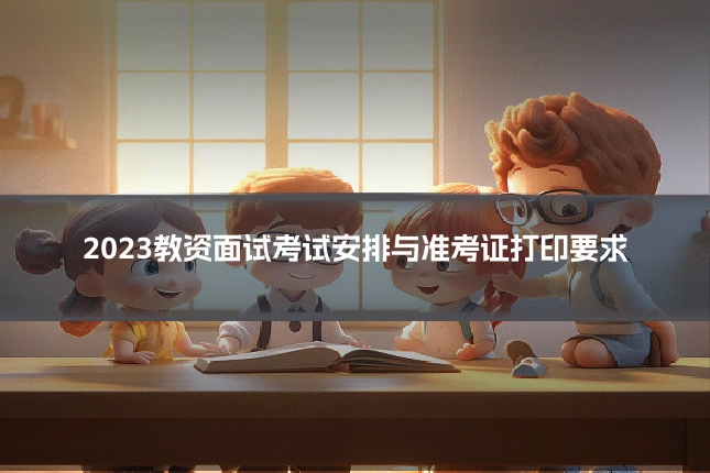 2023教资面试考试安排与准考证打印要求