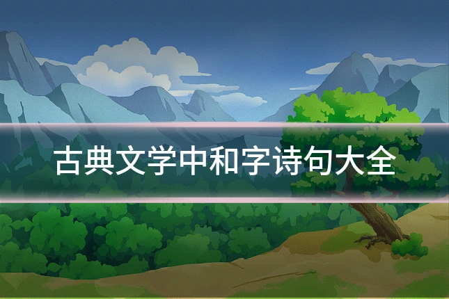 古典文学中和字诗句大全