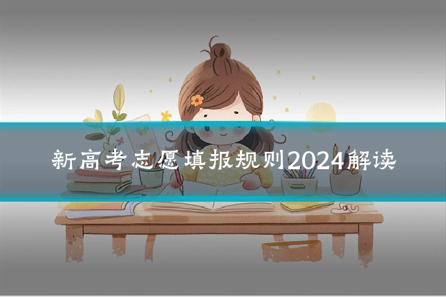 新高考志愿填报规则2024解读