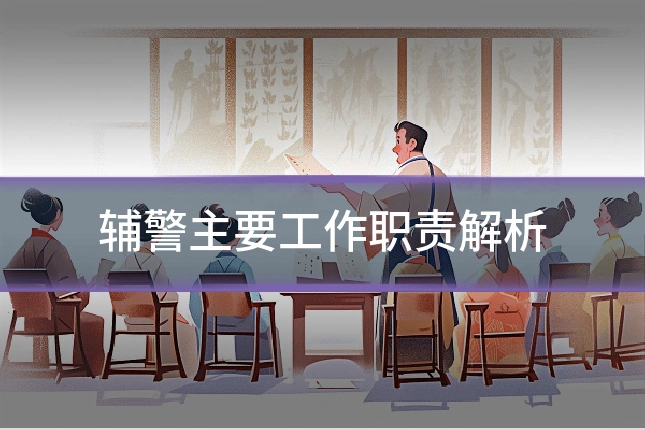 辅警主要工作职责解析