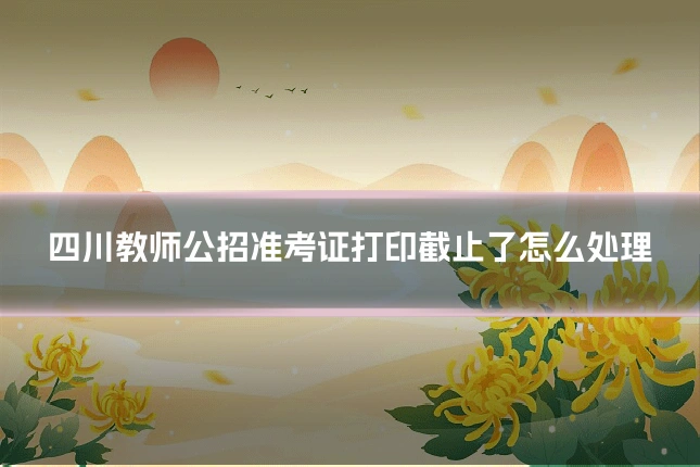 四川教师公招准考证打印截止了怎么处理