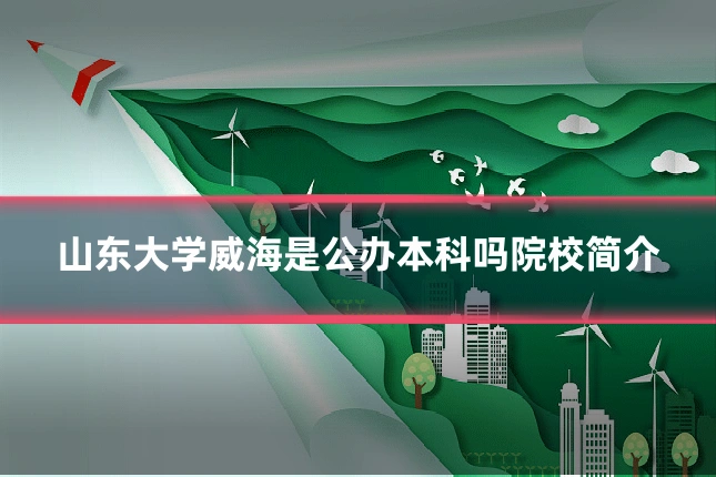 山东大学威海是公办本科吗院校简介