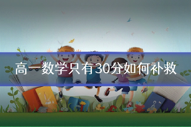 高一数学只有30分如何补救