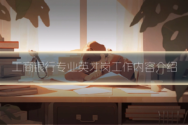 工商银行专业英才岗工作内容介绍