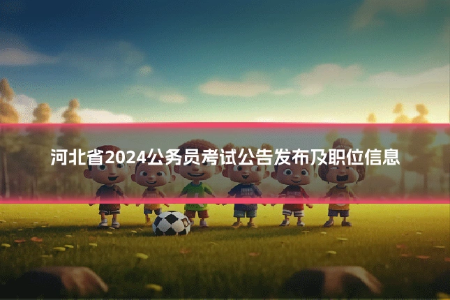 河北省2024公务员考试公告发布及职位信息