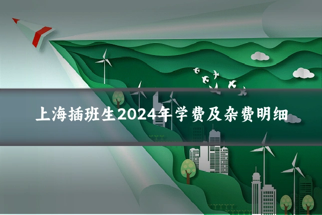 上海插班生2024年学费及杂费明细