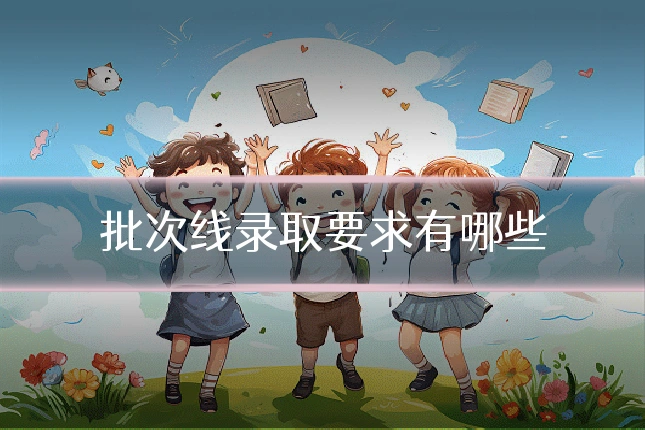 批次线录取要求有哪些
