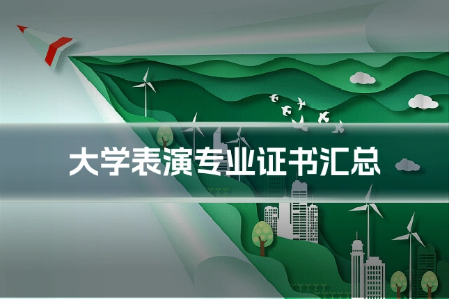 大学表演专业证书汇总