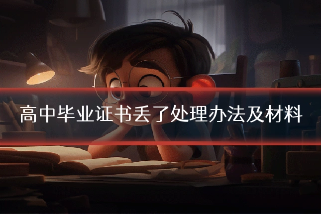 高中毕业证书丢了处理办法及材料