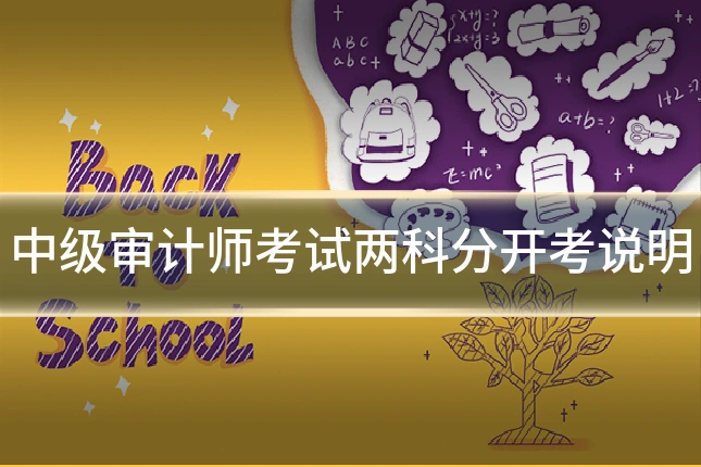 中级审计师考试两科分开考说明