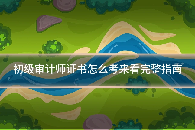 初级审计师证书怎么考来看完整指南