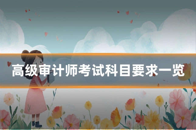 高级审计师考试科目要求一览