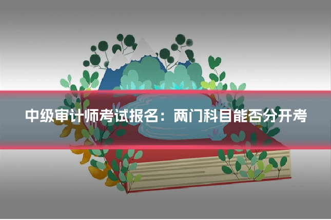 中级审计师考试报名：两门科目能否分开考