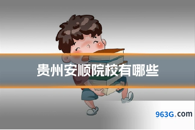贵州安顺院校有哪些