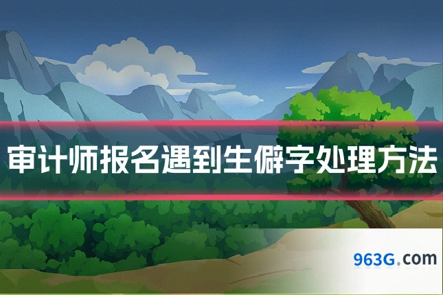 审计师报名遇到生僻字处理方法