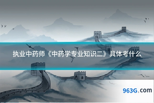 执业中药师《中药学专业知识二》具体考什么