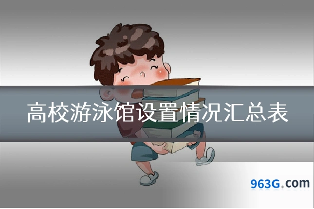高校游泳馆设置情况汇总表