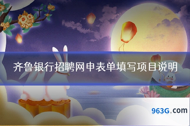 齐鲁银行招聘网申表单填写项目说明
