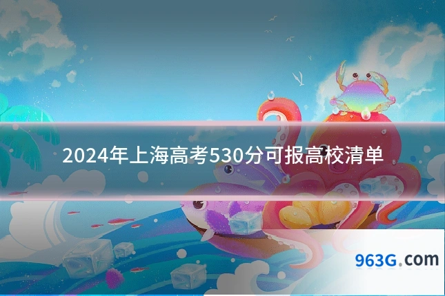 2024年上海高考530分可报高校清单