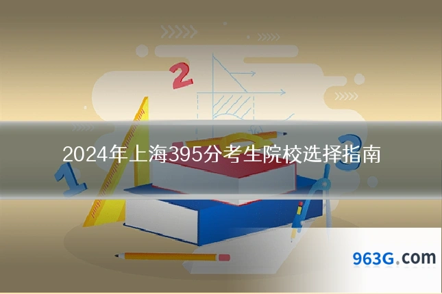 2024年上海395分考生院校选择指南