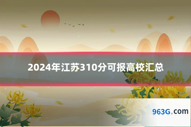 2024年江苏310分可报高校汇总
