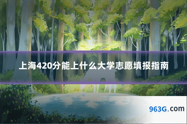 上海420分能上什么大学志愿填报指南