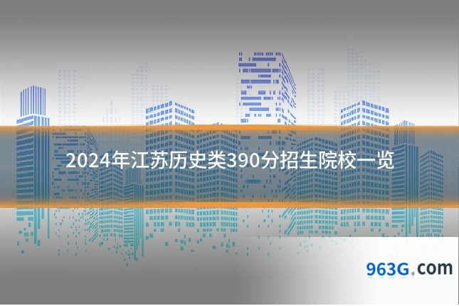 2024年江苏历史类390分招生院校一览