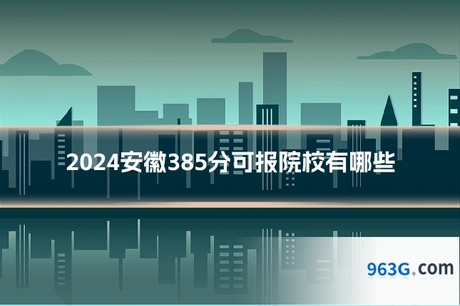 2024安徽385分可报院校有哪些