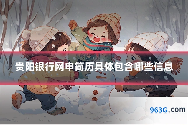 贵阳银行网申简历具体包含哪些信息