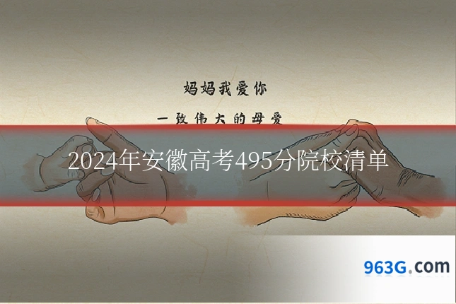 2024年安徽高考495分院校清单